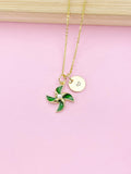Pinwheel Necklace, Gold Beautiful Pinwheel Charm Necklace, Green, Windmill, Birthday Gift, N5171E