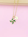 Pinwheel Necklace, Gold Beautiful Pinwheel Charm Necklace, Green, Windmill, Birthday Gift, N5171E