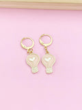 Gold Light Bulb Heart Earrings, Teacher Gift