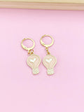 Gold Light Bulb Earrings, Lightbulb with Heart Earrings, Teacher Appreciation Gift, Gifts for Teacher, Teacher Thank You, N3239