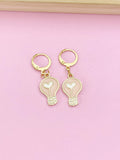 Gold Light Bulb Heart Earrings, Teacher Gift