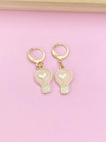 Gold Light Bulb Heart Earrings, Teacher Gift