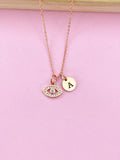 Rose Gold Evil Eye Charm Necklace, N1758A