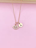 Rose Gold Evil Eye Charm Necklace, N1758A