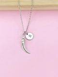 Gold Chili Charm Necklace, Hot Chili Pepper Charm, N2308A