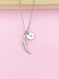 Gold Chili Charm Necklace, Hot Chili Pepper Charm, N2308A
