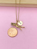 Gold Scuba Charm Necklace, Scuba Diving Gift, N433