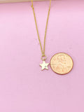 Star Necklace, TINY Gold Star Charm Necklace, N5772