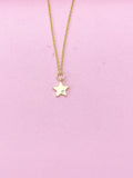 Star Necklace, TINY Gold Star Charm Necklace, N5772