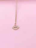 Rose Gold Lip Charm Necklace, Best Friends Gift, N1553