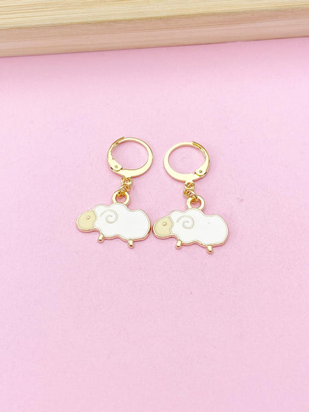 Gold Sheep Charm Earrings, N3997