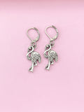Silver Flamingo Charm Earrings, N5298A