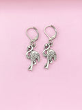 Silver Flamingo Charm Earrings, N5298A