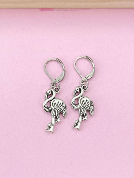 Silver Flamingo Charm Earrings, N5298A