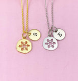 Silver or Gold Snowflake Charm Necklace, N2183A