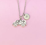 Silver Ambulance Car Charm Necklace, EMT Gift, N4372