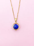 Gold Natural Lapis Lazuli Necklace, N4609K