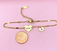 Gold Nina Heart Bracelet, Danity Nina Bracelet Jewelry Gifts, D137