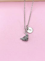Silver Croissant Charm Necklace, Croissant Charm, Croissant Bread Jewelry, Food Charm, Bakery Charm, Personalized Gift, Christmas Gift, N772