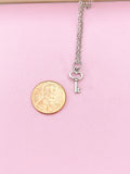 Silver Key Heart Necklace, Key Charm, Valentine Gift, N5009A