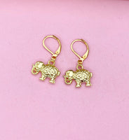 Gold Elephant Charm Earrings, N5220