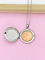 Silver Locket Pendant Necklace, Locket Necklace, Keepsake Photo Frame Charm, N2301