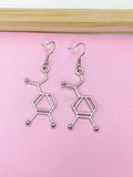 Noradrenaline Molecule Earrings, Science Jewelry
