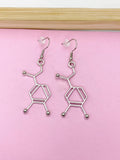 Noradrenaline Earrings, Noradrenaline Charm, Science Earrings, N2008A