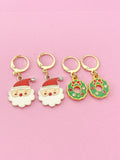 Gold Cute Christmas Earrings, N3139A