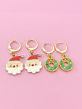Gold Cute Christmas Earrings, N3139A