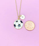 Gold Soccer Ball Charm Necklace, Spring Soccer Player Team Gifts, N5497