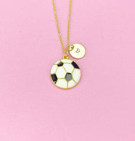 Gold Soccer Ball Charm Necklace, Spring Soccer Player Team Gifts, N5497