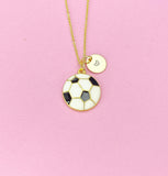 Gold Soccer Ball Charm Necklace, Spring Soccer Player Team Gifts, N5497