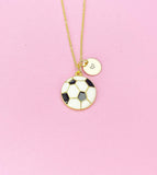 Gold Soccer Ball Charm Necklace, Spring Soccer Player Team Gifts, N5497