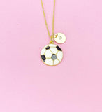 Gold Soccer Ball Charm Necklace, Spring Soccer Player Team Gifts, N5497
