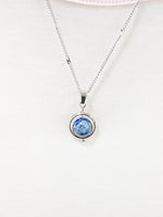 Silver Natural Lapis Lazuli Pendant Necklace, Natural Gemstone Jewelry, N4609L