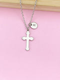 Silver Cross Charm Necklace, N145