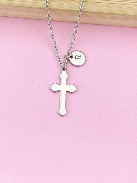 Silver Cross Charm Necklace, N145