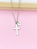 Silver Cross Charm Necklace, N145