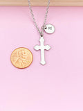 Silver Cross Charm Necklace, N145