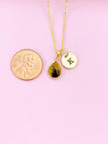 Gold Tiger Eye Charm Necklace, Natural Gemstone Jewelry, N5780