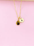 Gold Tiger Eye Charm Necklace, Natural Gemstone Jewelry, N5780