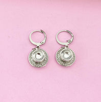 Silver Teacup and Saucer Charm Earrings, Tea Party Gift, N811A