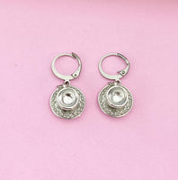 Silver Teacup and Saucer Charm Earrings, Tea Party Gift, N811A