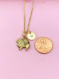 Gold Pomeranian Charm Necklace, Pom Dog Breed Charm, N477
