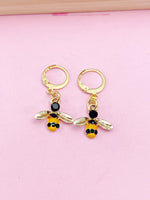 Gold Bee Charm Earrings, N2687