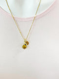 Gold Tiger Eye Necklace, Natural Gemstone Jewelry, Personalized Gift, N4691A