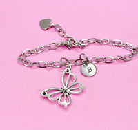 Silver Butterfly Charm Bracelet, N1719