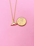 Gold Mermaid Tail Charm Necklace, N5800