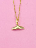Gold Mermaid Tail Charm Necklace, N5800